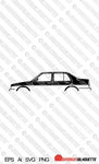 Digital Download vector car silhouette - VW Mk2 Jetta 4-door sedan (later spec) EPS | SVG | Ai | PNG