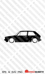 Digital Download vector graphic - Lowered VW Golf / Rabbit Mk1, 3-door GTI, EPS | SVG | Ai | PNG