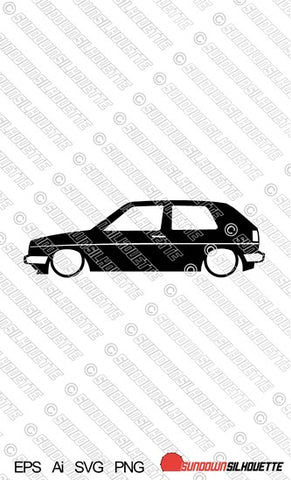 Digital Download vector graphic - Lowered VW Golf Mk2 3-door GTI, EPS | SVG | Ai | PNG