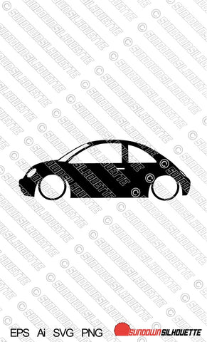 Digital Download vector graphic - Lowered VW New Beetle 1997-2011 EPS | SVG | Ai | PNG