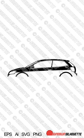 Digital Download vector graphic - VW Polo 6R Mk5 2009-2018 3-DOOR EPS | SVG | Ai | PNG