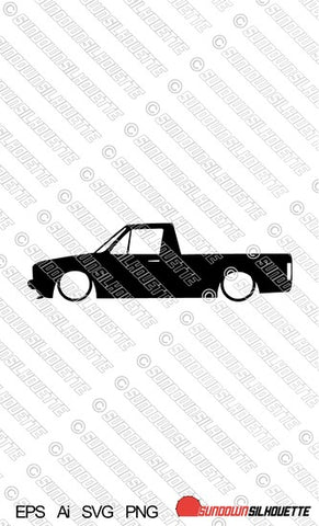 Digital Download vector graphic - Lowered VW Mk1 Caddy Rabbit pickup EPS | SVG | Ai | PNG