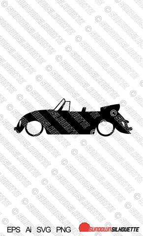 Digital Download vector graphic - Lowered VW Beetle Cabriolet classic EPS | SVG | Ai | PNG