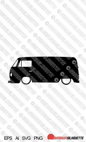 Digital Download vector graphic - Lowered VW T2 Panel van EPS | SVG | Ai | PNG