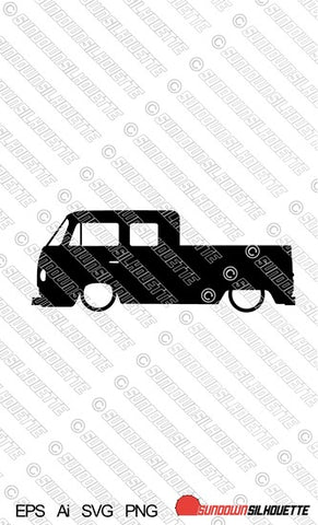 Digital Download vector graphic - Lowered VW T2 double cab EPS | SVG | Ai | PNG