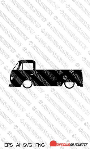 Digital Download vector graphic - Lowered VW T2 single cab EPS | SVG | Ai | PNG
