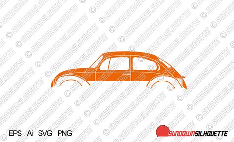 Digital Download vector graphic - VW Super Beetle 1303 1973- EPS | SVG | Ai | PNG