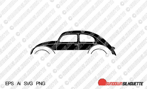 Digital Download vector graphic -1953-1957 VW Beetle oval window EPS | SVG | Ai | PNG