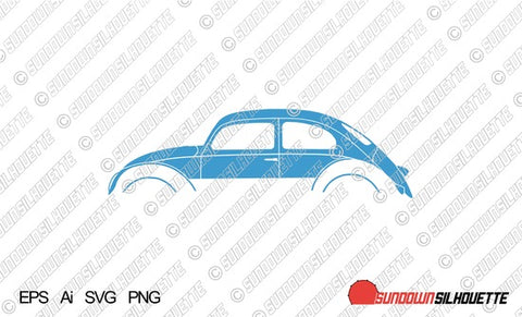 Digital Download vector graphic - 1958-1961 VW Beetle EPS | SVG | Ai | PNG
