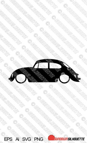 Digital Download vector graphic - Lowered VW Beetle Type 1 Classic EPS | SVG | Ai | PNG