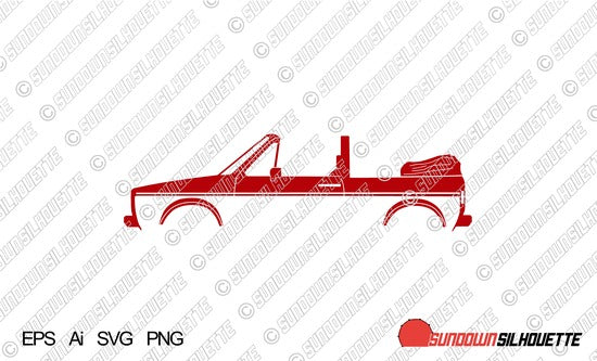 Digital Download vector graphic - VW Rabbit / Mk1 golf Convertible EPS ...