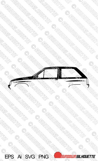 Digital Download vector graphic - Opel Corsa A / Vauxhall Nova 3-door EPS | SVG | Ai | PNG