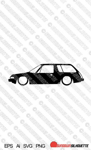 Digital Download vector graphic -Lowered AMC Pacer wagon classic car silhouette EPS | SVG | Ai | PNG