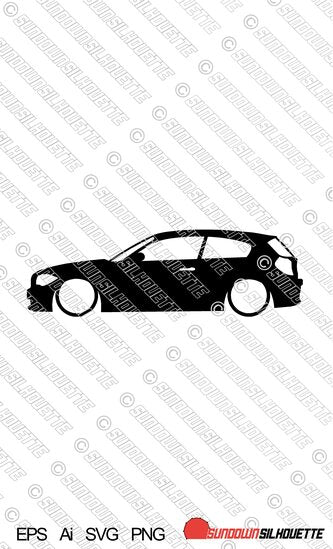 Digital Download vector graphic - Lowered BMW E81 1-series  EPS | SVG | Ai | PNG