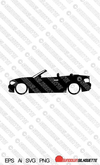 Digital Download vector graphic - Lowered BMW E88 1-series convertible EPS | SVG | Ai | PNG