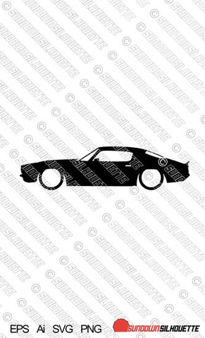 Digital Download vector graphic - Lowered Chevrolet Camaro 2nd Gen 1970-1973 EPS | SVG | Ai | PNG