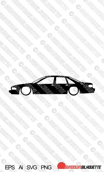 Digital Download vector graphic - Lowered Chevrolet Caprice 4th gen sedan 1991-1996 EPS | SVG | Ai | PNG