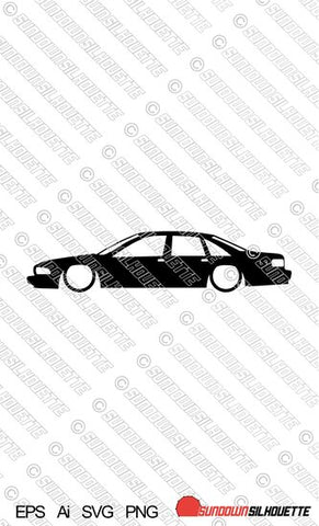 Digital Download vector graphic - Lowered Chevrolet Caprice 4th gen sedan 1991-1996 EPS | SVG | Ai | PNG