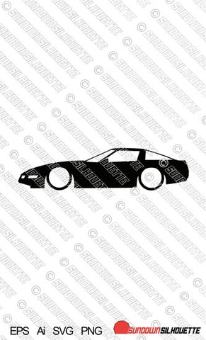 Digital Download vector graphic - Lowered Chevrolet Corvette C4 Coupe EPS | SVG | Ai | PNG