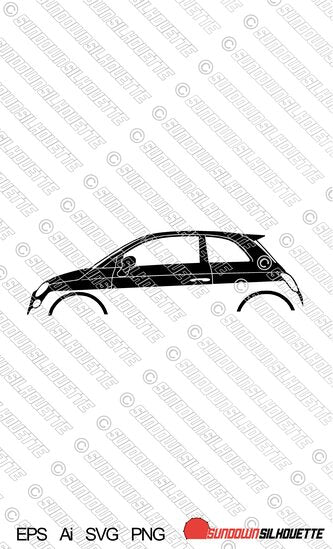 Digital Download vector graphic - Fiat Abarth 500 (2008-)  EPS | SVG | Ai | PNG