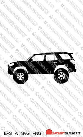 Digital Download vector graphic - Lifted Toyota 4Runner 5th gen facelift (2014-) EPS | SVG | Ai | PNG